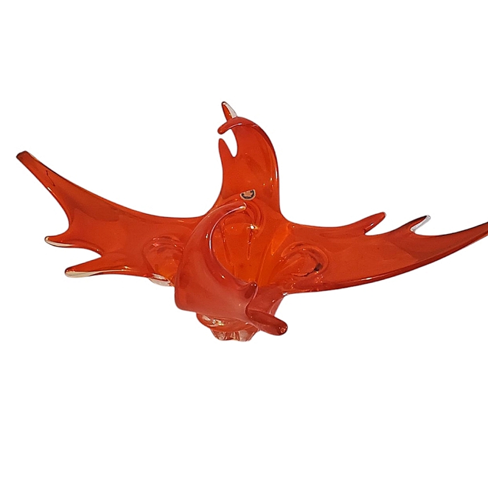Beautiful vintage orange art glass bowl
